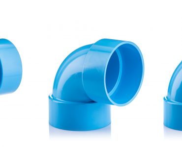 Blue plastic pipe connector